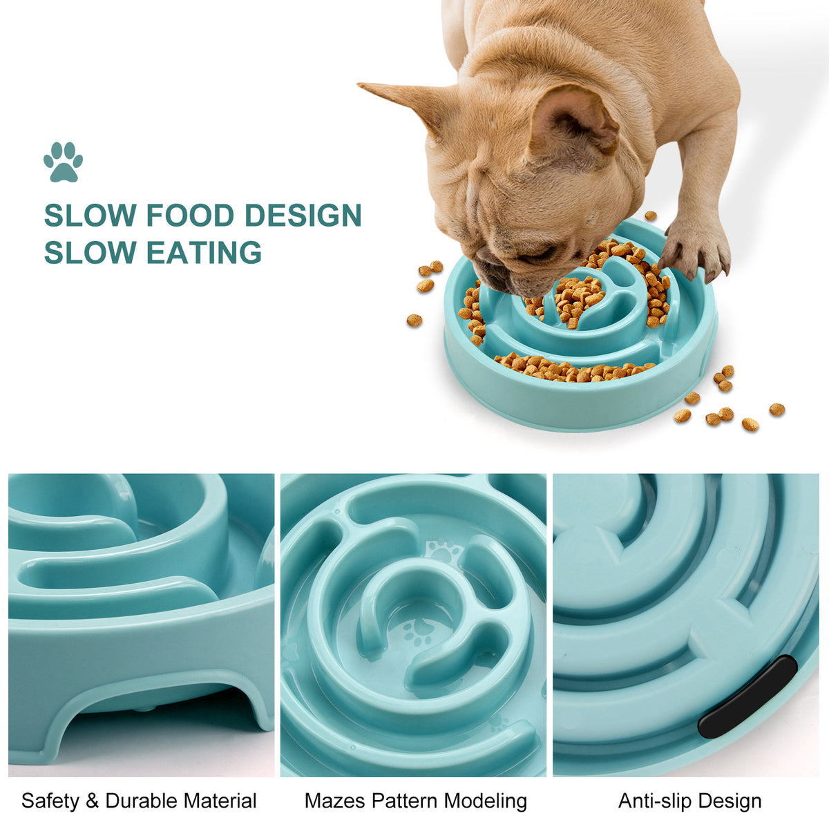 Tigela de Silicone Quebra-cabeça de Alimentação Lenta Anti-engasgo para Cães