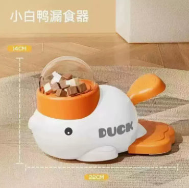 Comedouro Interativo Quebra-cabeça em Formato de Pato para Cães
