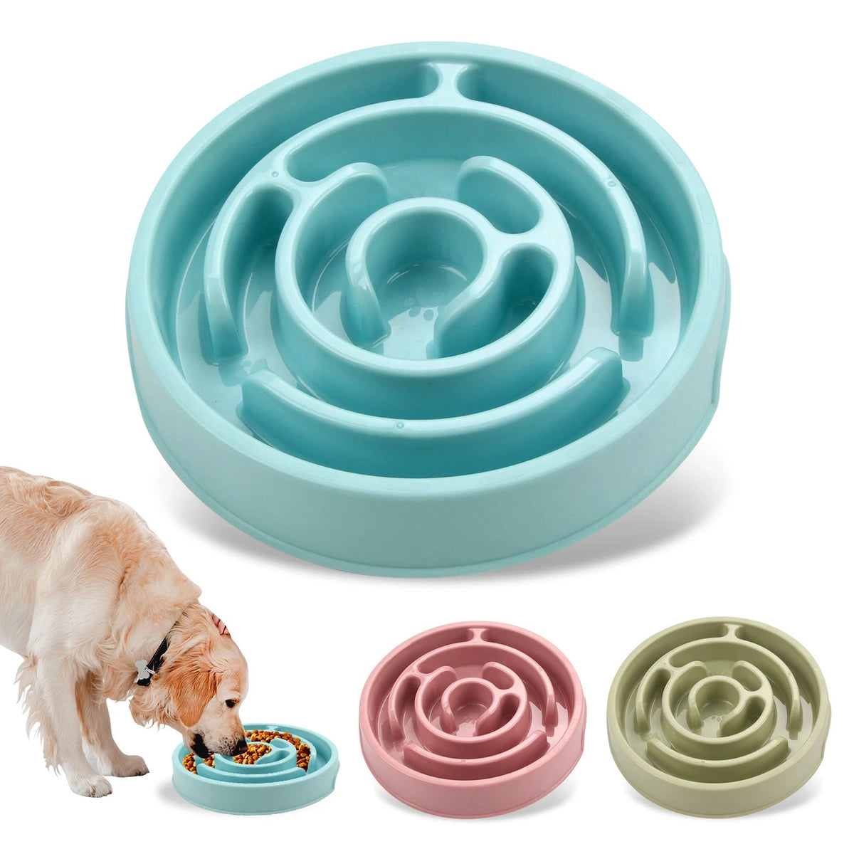 Tigela Antiderrapante Anti-voracidade de Alimentação Lenta para Cães Médios e Grandes