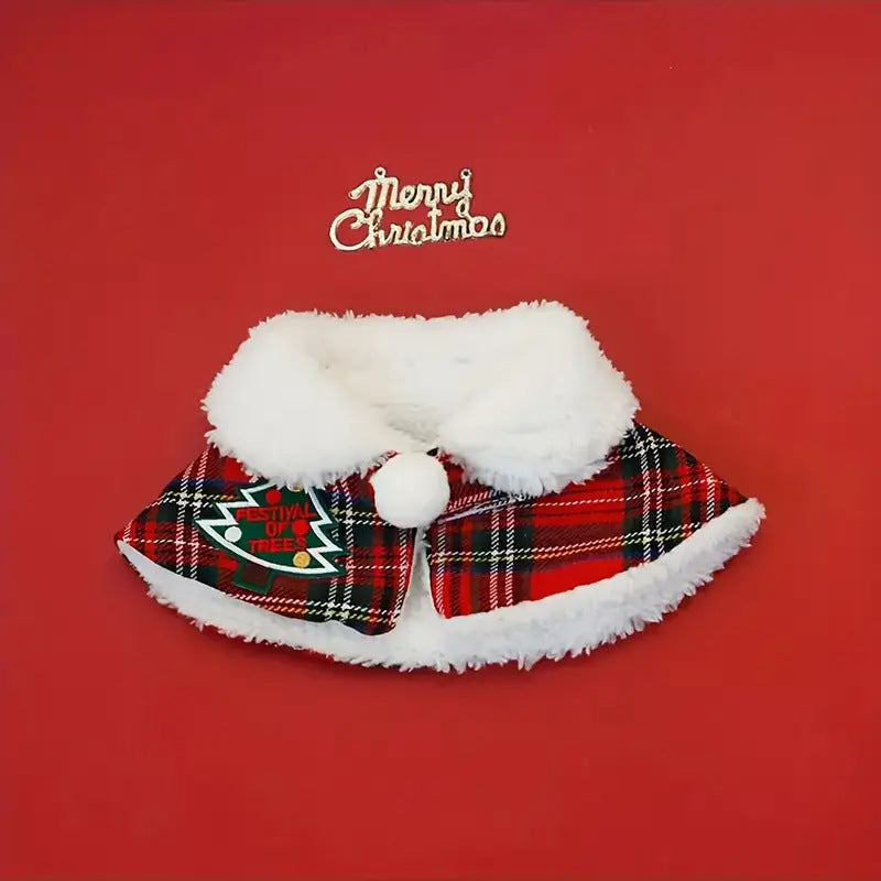 Capa e Cachecol de Natal Quentinho para Gatos e Cães
