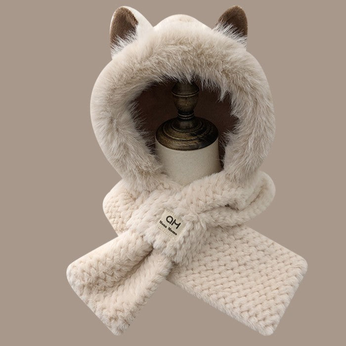 Gorro Felpudo com Orelhas de Raposa - Outono e Inverno
