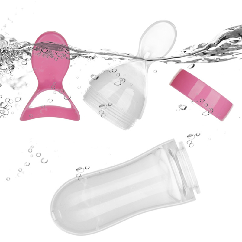 Mamadeira com Colher de Silicone para Alimentação do Bebê