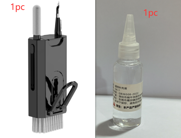 Kit 5 em 1 de Limpeza para Telas, Câmeras, Celulares, Tablets, Notebooks e Fones, com Escova e Caneta, para Escritório