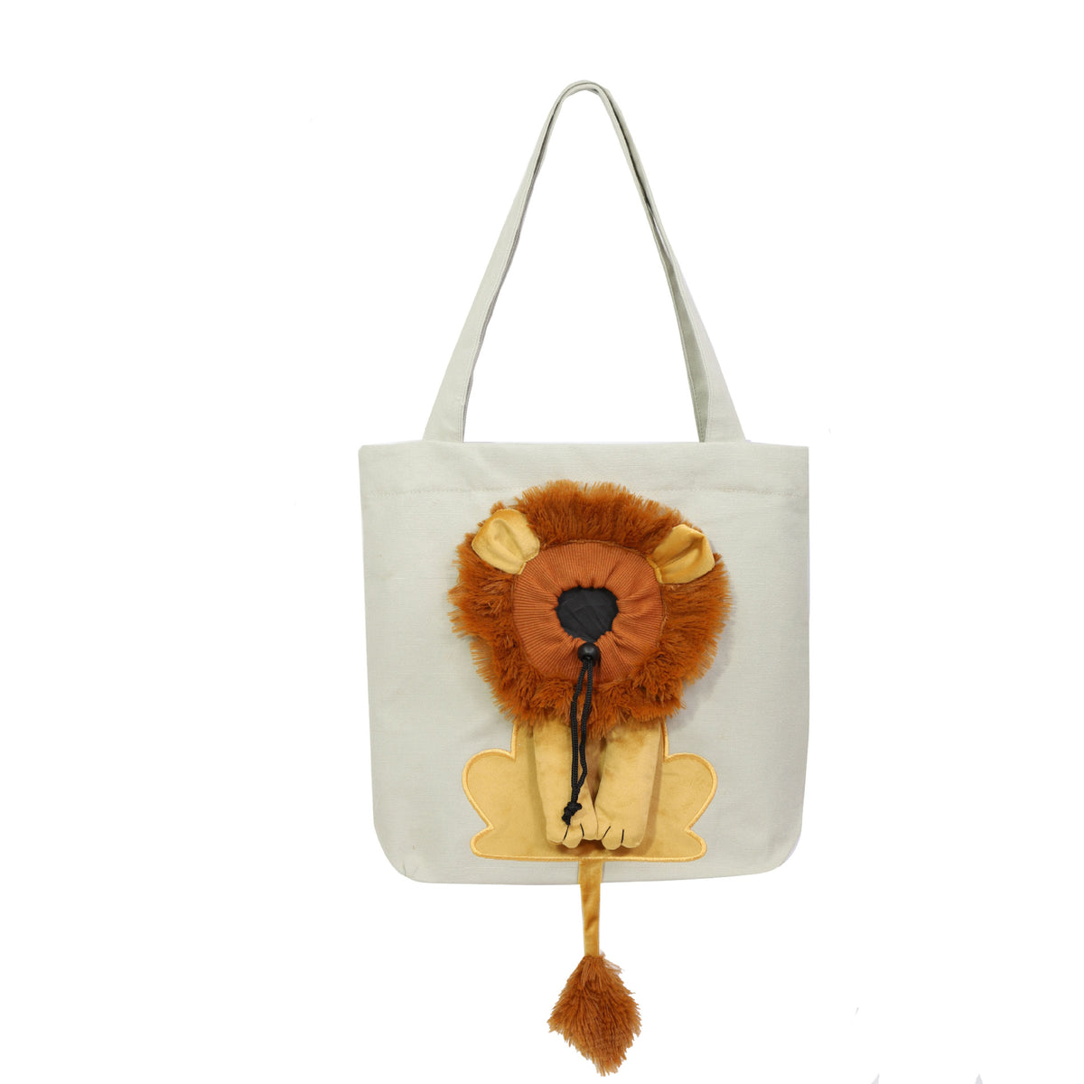 Bolsa de Transporte Macia em Formato de Leão para Gatos e Cães, com Zíperes de Segurança