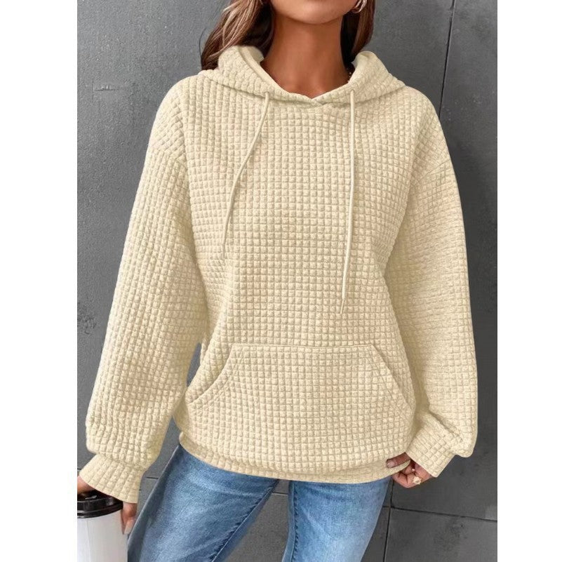 Suéter Solto Casual de Manga Longa Liso Feminino