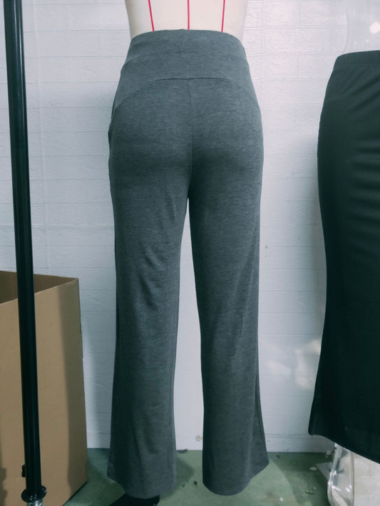 Calça Pantalona Solta Casual Feminina - Outono
