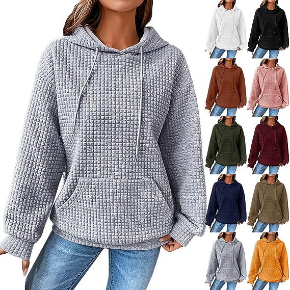 Suéter Solto Casual de Manga Longa Liso Feminino