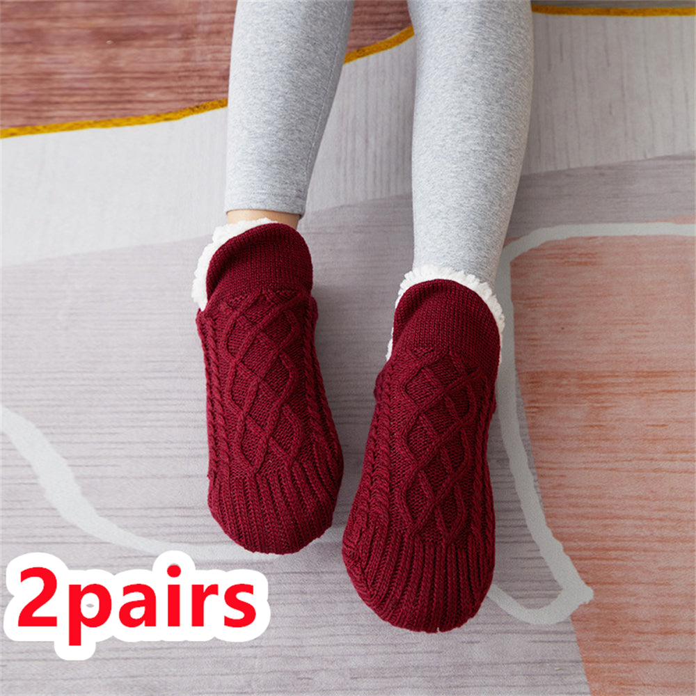 Meias de Lã Grossas Quentinhas Antiderrapantes para Casa - Inverno