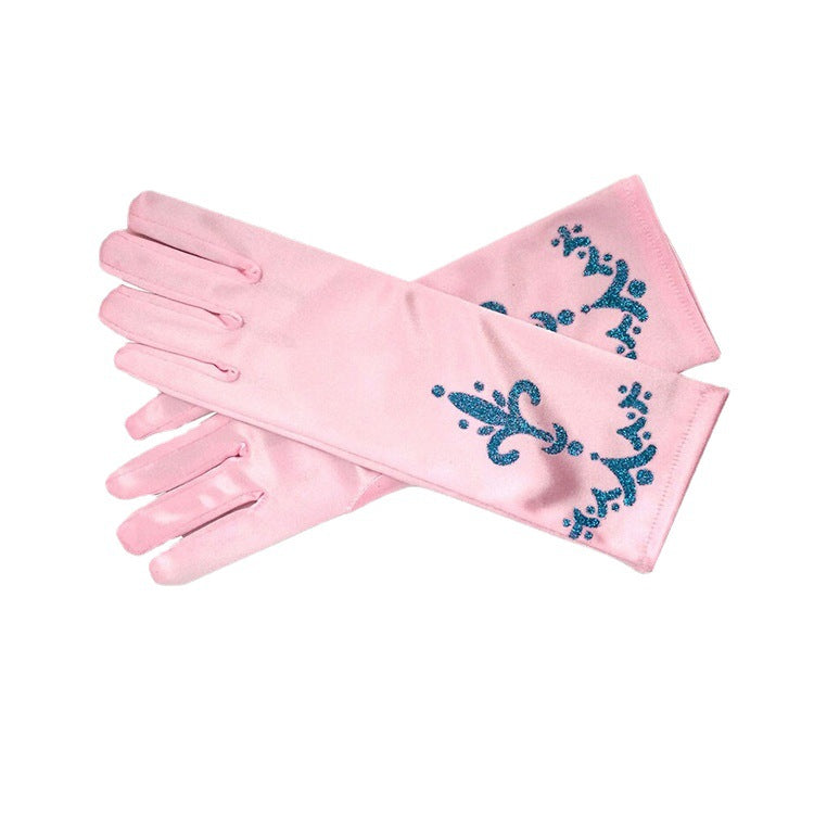 Luvas Infantis de Cetim Estampadas Simples