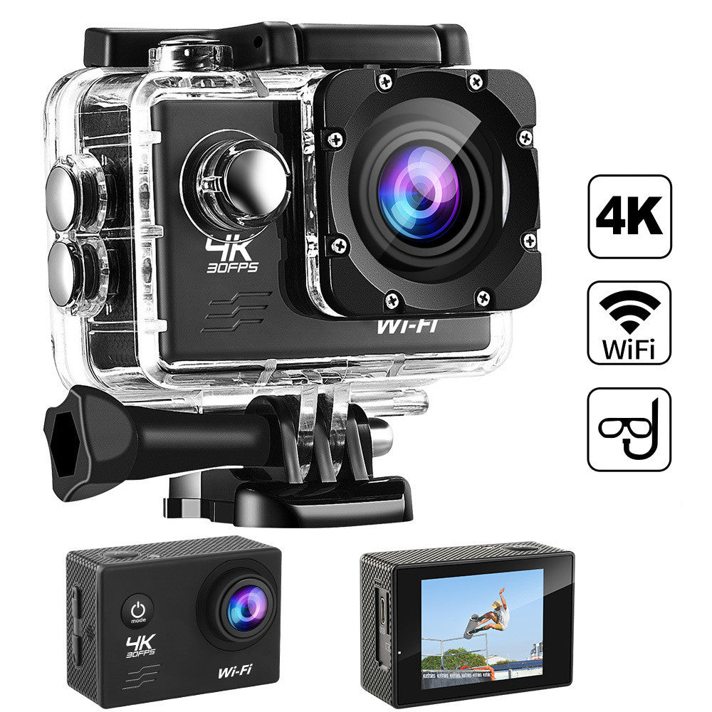 Câmera de Ação 4K 30FPS à Prova d'Água para Esportes ao Ar Livre, Mergulho e Capacete