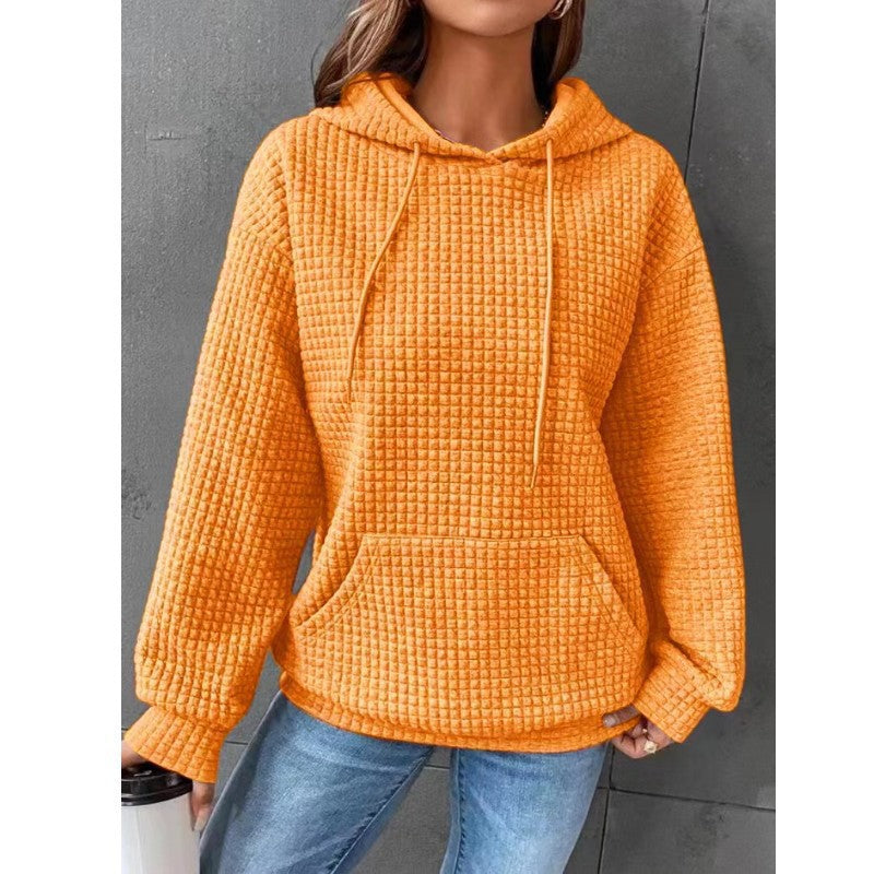 Suéter Solto Casual de Manga Longa Liso Feminino