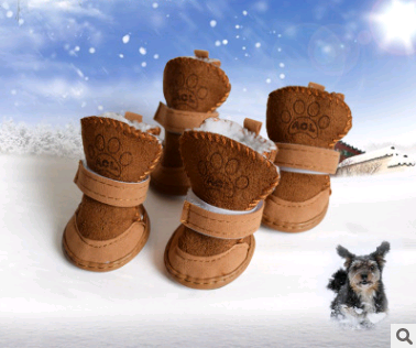 Botas de Neve de Pelo de Carneiro para Cães - Cáqui