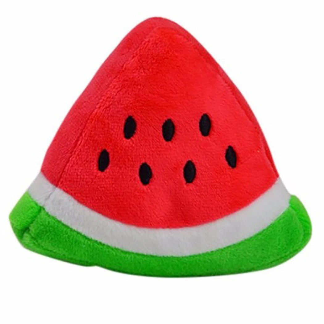 Brinquedos de Pelúcia com Som em Formato de Frutas e Desenhos para Cães e Gatos