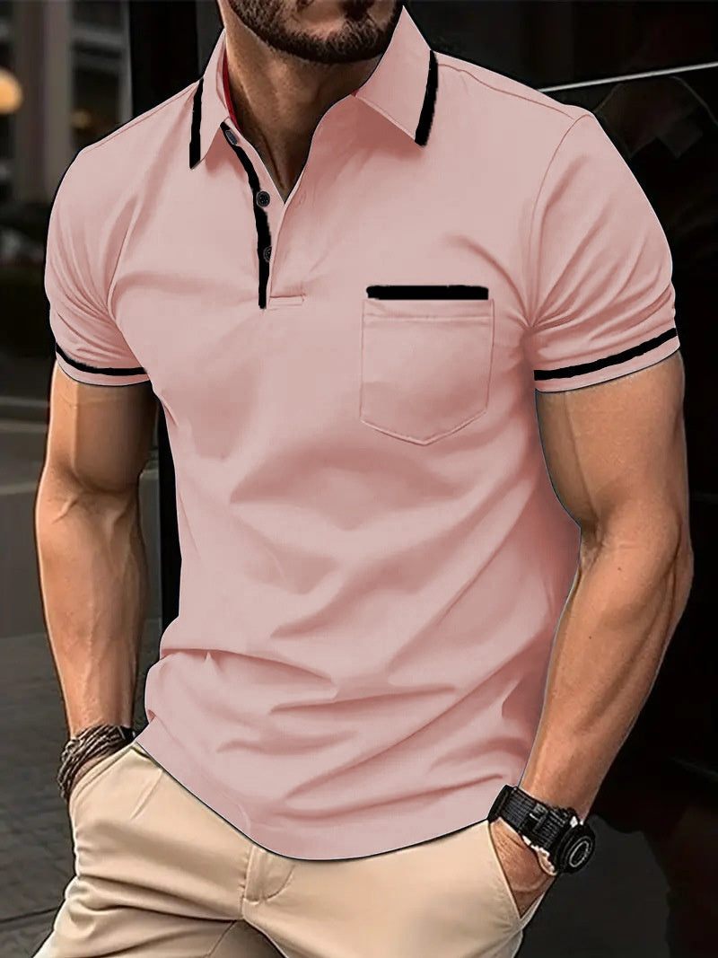 Camisa Polo Esportiva com Bolso e Botões Masculina - Verão
