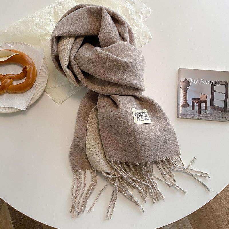 Cachecol Estilo Cashmere Dupla Face Feminino - Inverno