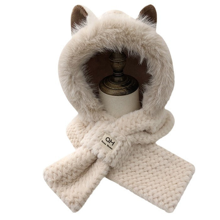 Gorro Felpudo com Orelhas de Raposa - Outono e Inverno