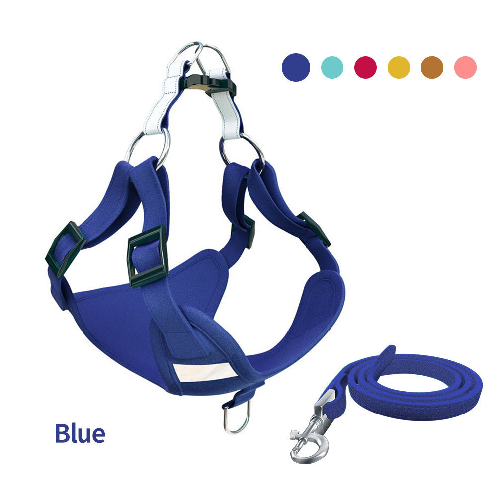 Conjunto de Peitoral Colete e Guia Refletiva para Cães