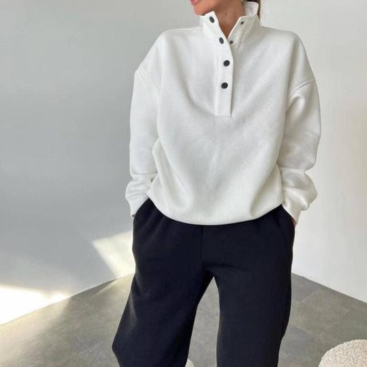 Conjunto de Moletom Oversized Liso Casual com Calça Longa Quentinho