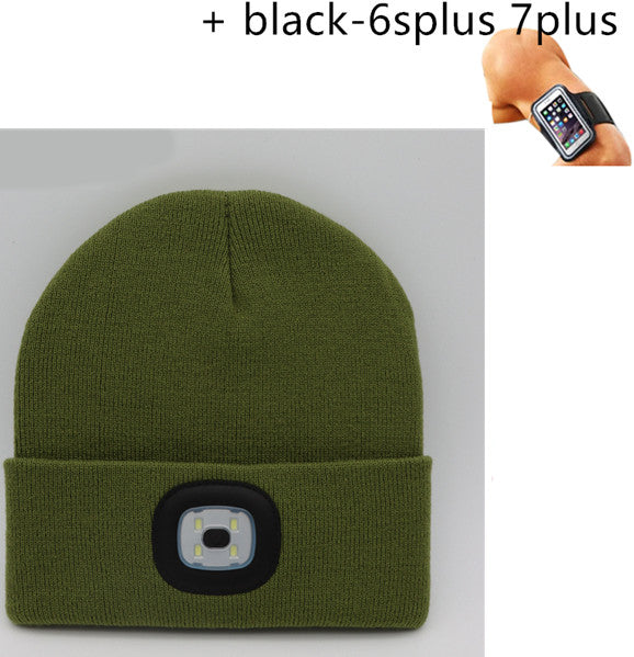 Gorro de Tricô com LED Luminoso