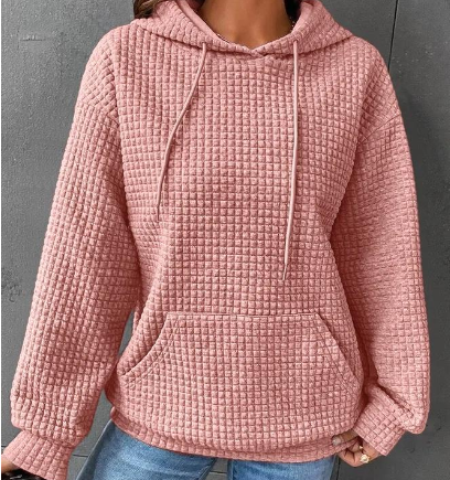 Suéter Solto Casual de Manga Longa Liso Feminino