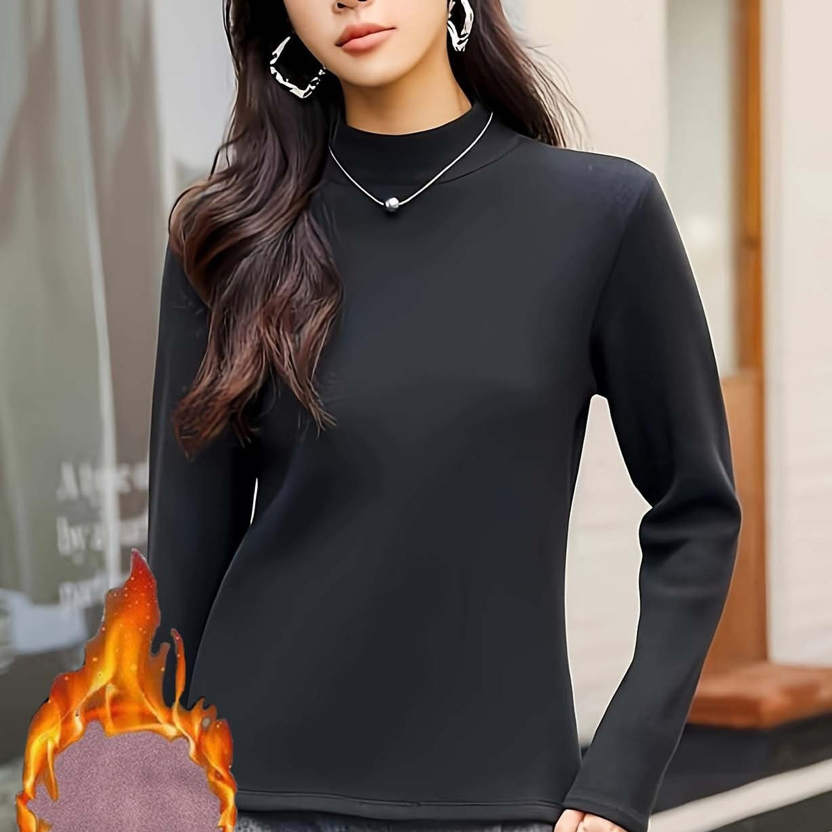 Roupa Térmica de Gola Alta Feminina