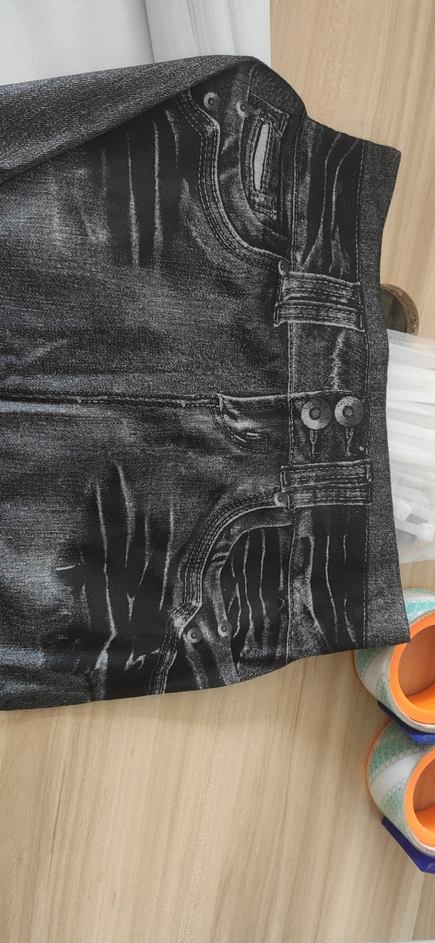 Calça Jeans Skinny Slim Elástica de Cintura Alta com Bolsos Falsos Básica