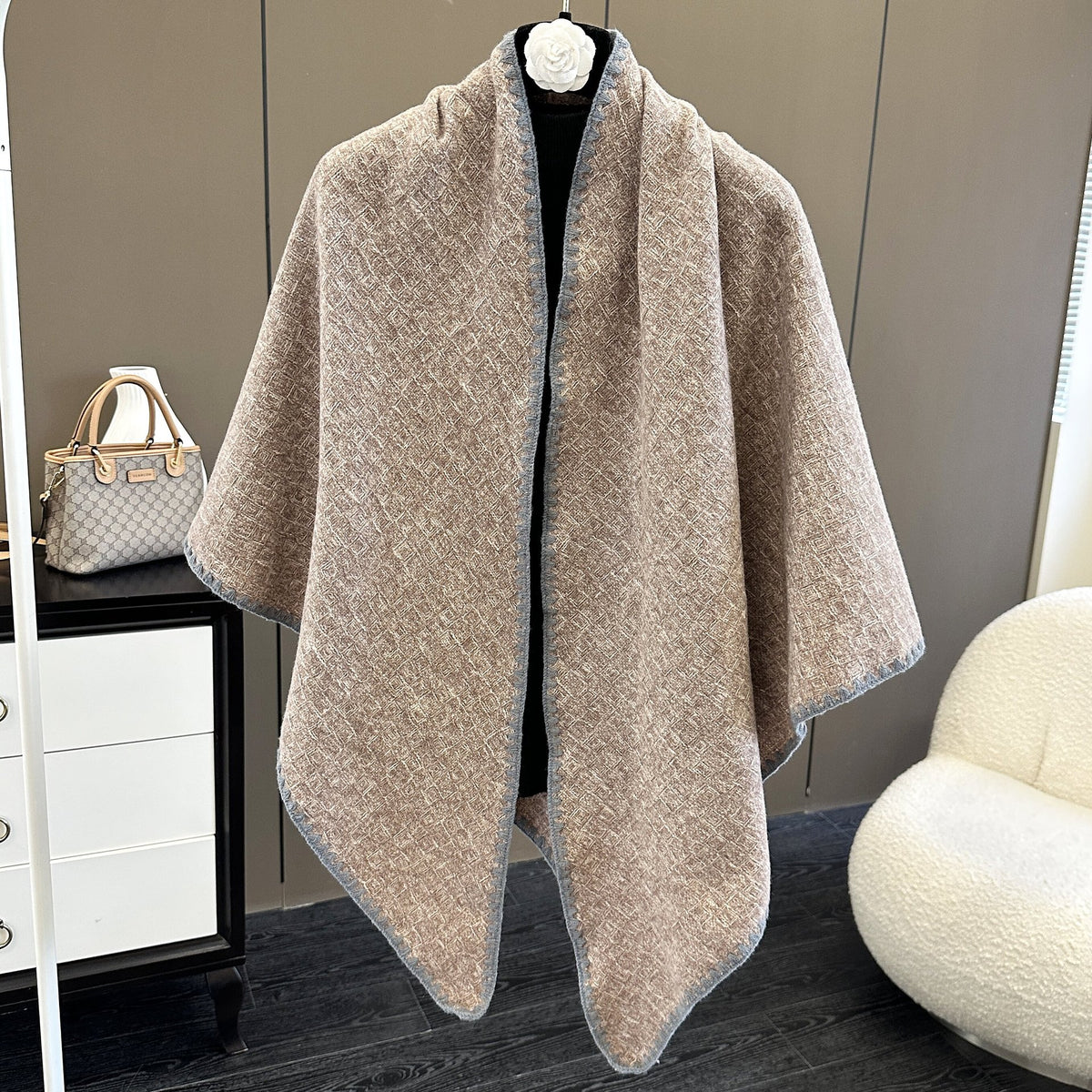 Cachecol de Outono e Inverno com Estilo Sofisticado para Uso ao Ar Livre