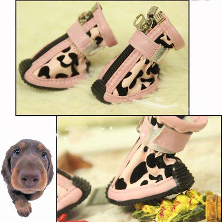 Sapatos de Couro PU Estampa de Onça para Pets