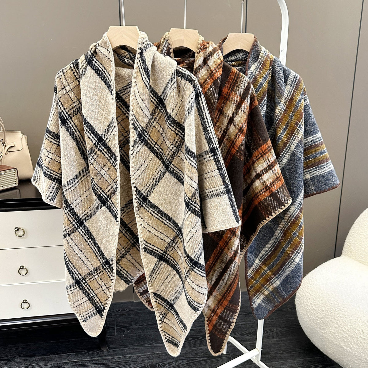 Cachecol de Outono e Inverno com Estilo Sofisticado para Uso ao Ar Livre