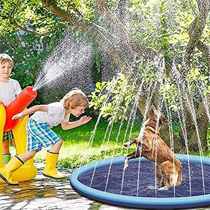 Esguicho para Cães e Tapete de Natação Antiderrapante - Piscina de Brincar