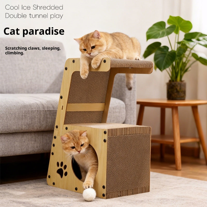 Arranhador Multifuncional de Papelão Ondulado para Gatos