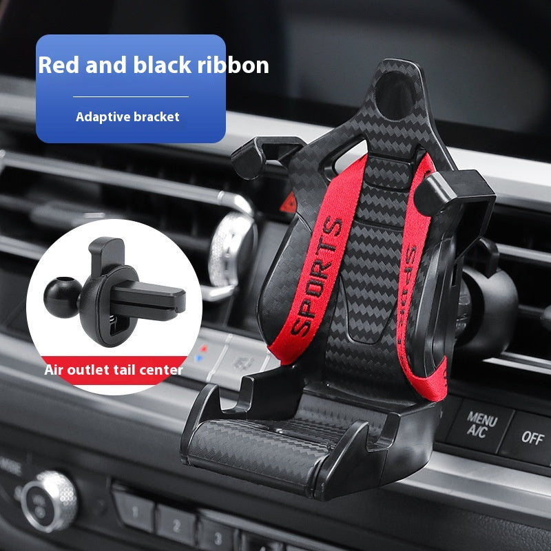 Suporte de Celular para Carro Formato de Banco de Corrida, com Clipe para Saída de Ar e Rotação de 360°, para o Interior do Veículo