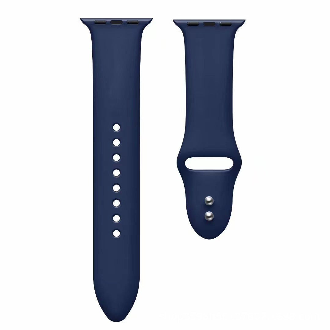 Pulseira de Silicone Cor Lisa para Relógio Inteligente com Fecho Duplo