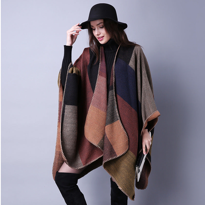 Cachecol Xadrez Versátil Feminino para Outono e Inverno