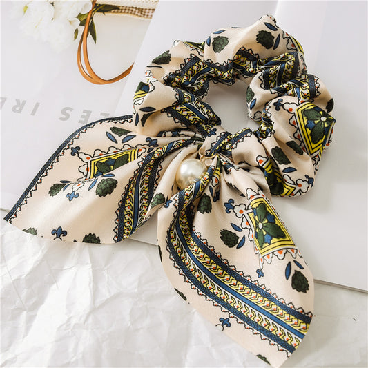 Elástico de Cabelo com Pérola Pendente e Laço Grande, Feminino