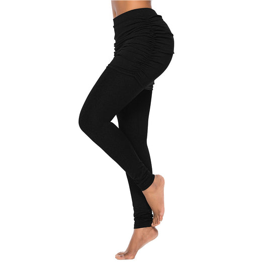Saia-legging Plissada com Efeito de Duas Peças