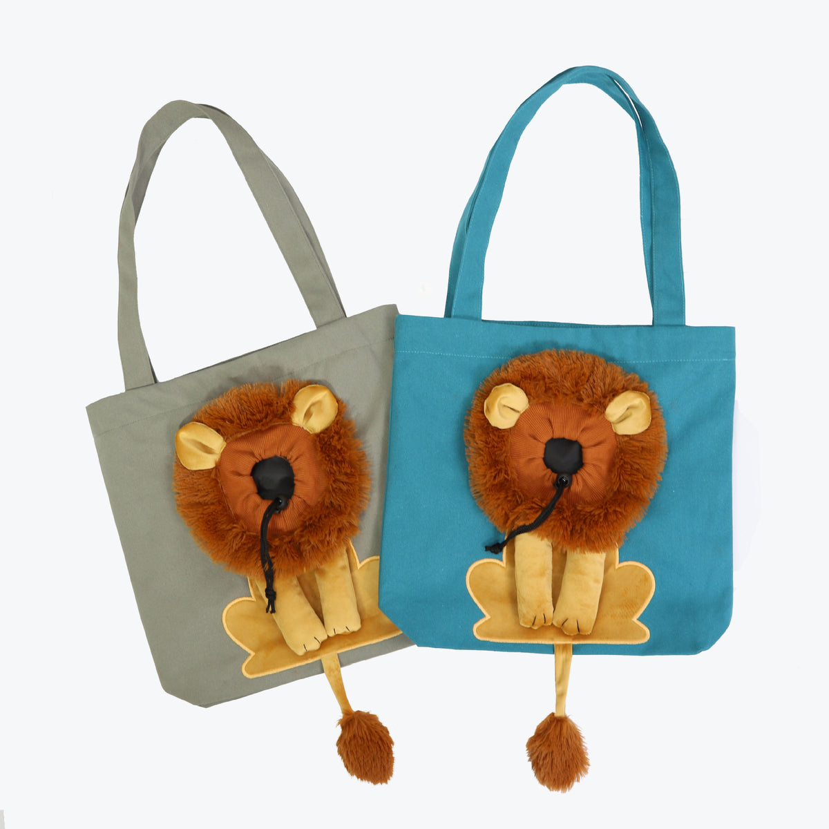 Bolsa de Transporte Macia em Formato de Leão para Gatos e Cães, com Zíperes de Segurança