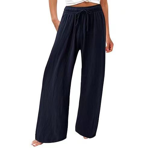 Calça Pantalona de Algodão e Linho para Praia Feminina