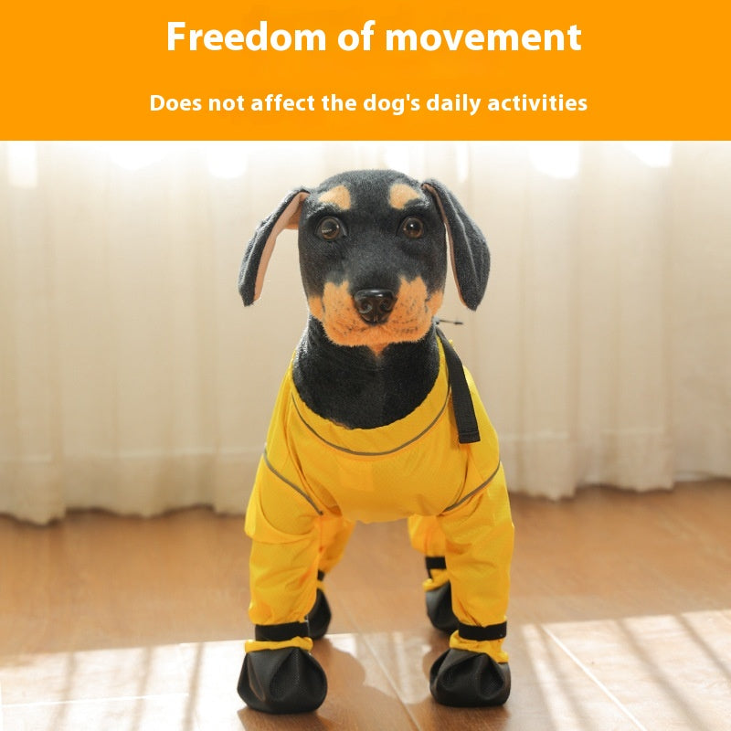 Macacão Anti-sujeira com Protetor de Patas para Passeio de Cães
