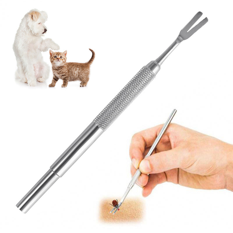 Pinça de Aço Inoxidável para Remoção de Carrapatos em Cães e Gatos