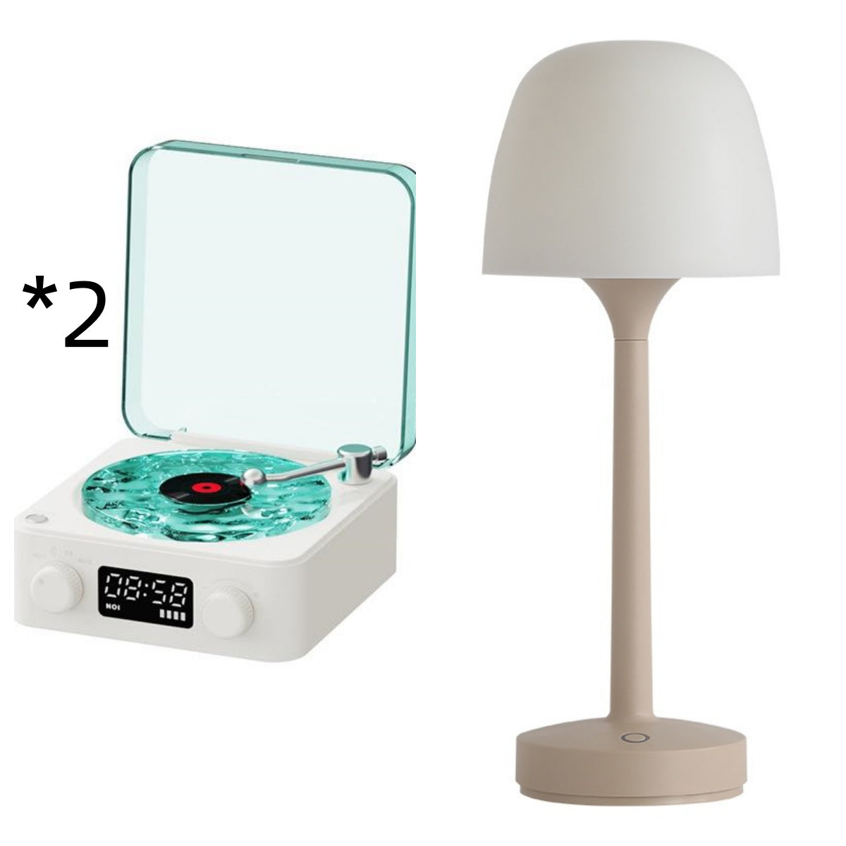 Caixa de Som Retrô Formato Vitrola com Luz RGB