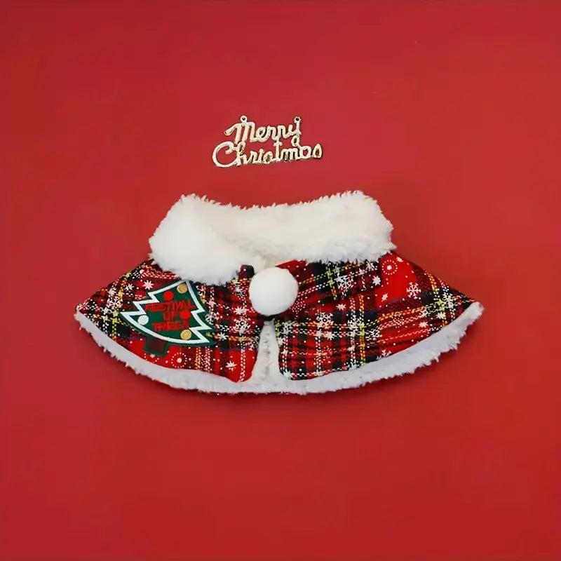 Capa e Cachecol de Natal Quentinho para Gatos e Cães