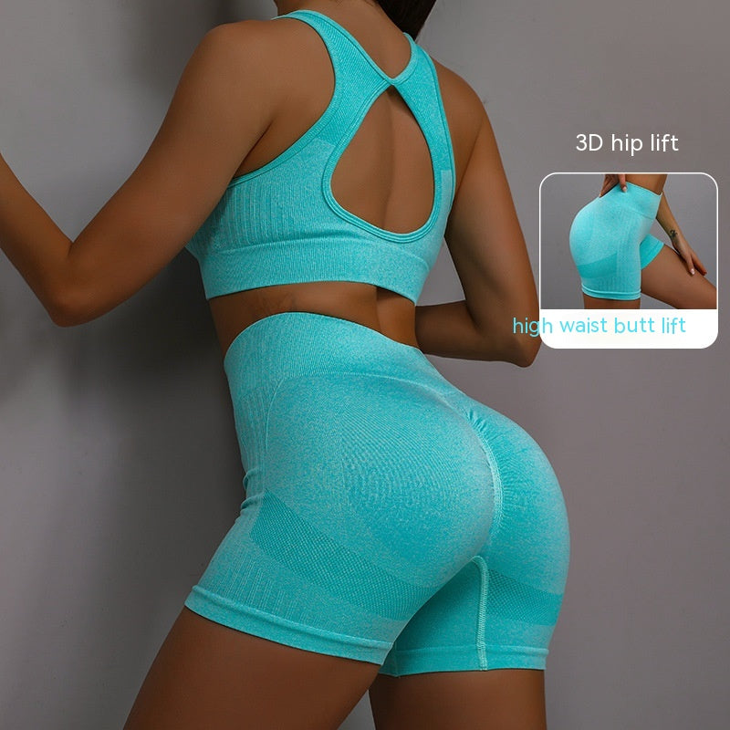 Conjunto Esportivo de 2 Peças para Fitness e Yoga - Short Levanta Glúteos e Top com Costas Vazadas