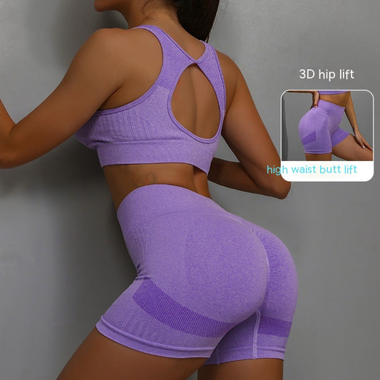 Conjunto Esportivo de 2 Peças para Fitness e Yoga - Short Levanta Glúteos e Top com Costas Vazadas