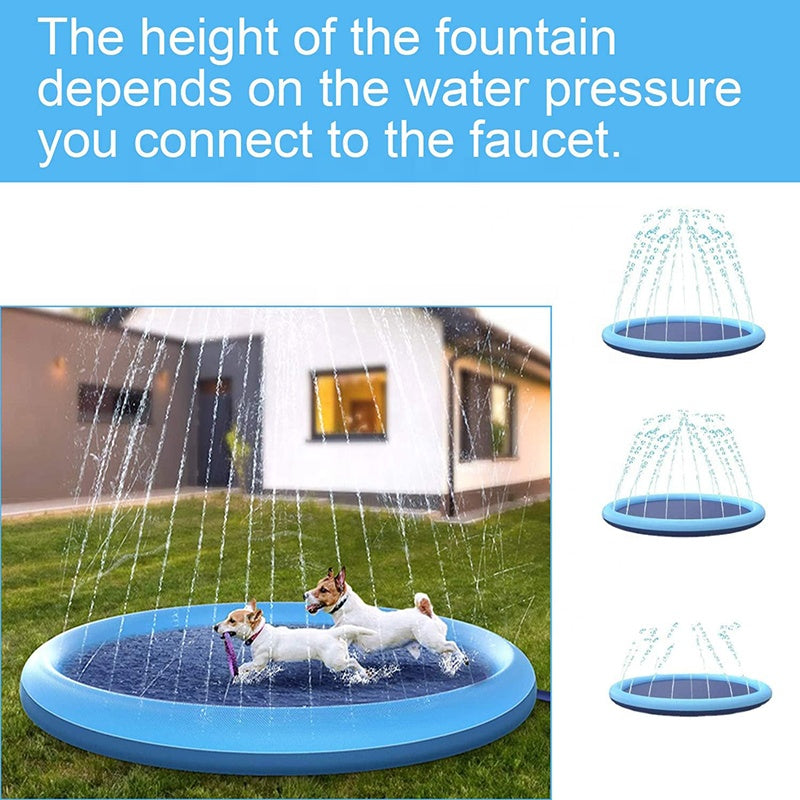 Esguicho para Cães e Tapete de Natação Antiderrapante - Piscina de Brincar