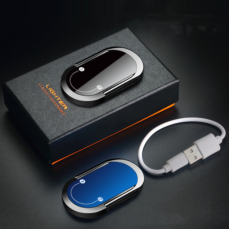 Isqueiro de Plasma USB Criativo 2 em 1 com Suporte para Celular, Multifuncional