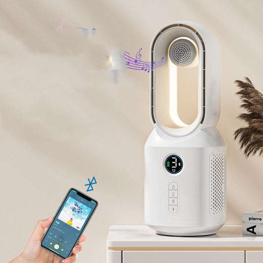 Ventilador sem Hélice com Caixa de Som e Luz LED