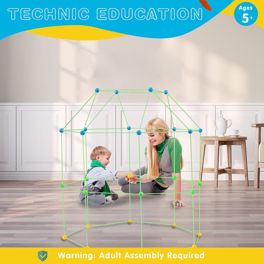 Brinquedo de Blocos de Montar com Miçangas e Tenda, Moda Infantil DIY