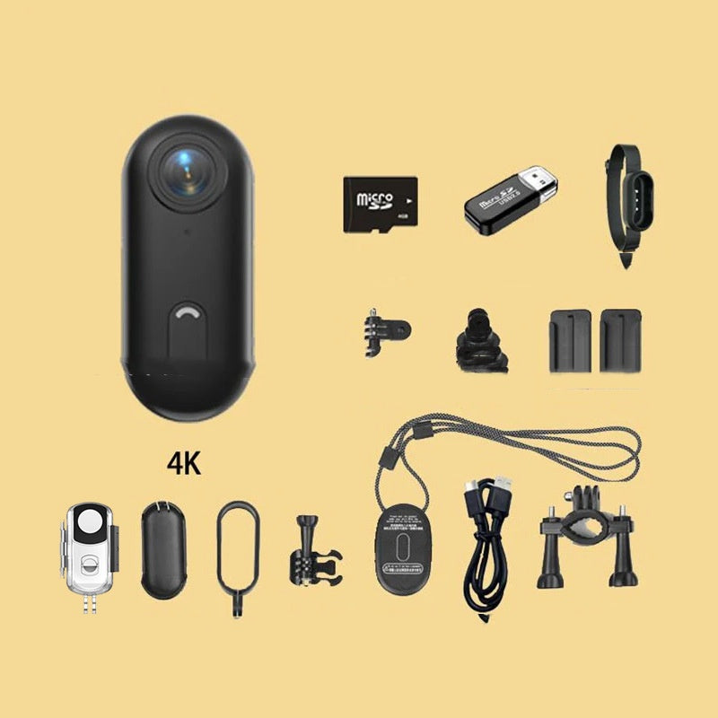 Câmera Esportiva para Capacete de Moto e Bicicleta, Mini Câmera de Ação 4K Profissional e Câmera Corporal