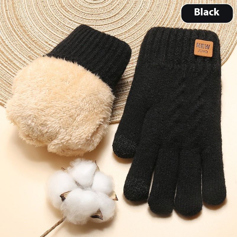 Luvas Femininas de Camada Dupla com Forro de Fleece para Ciclismo - Inverno